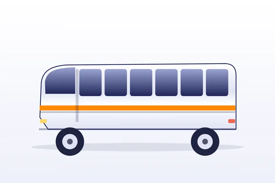 Tata minibus crossing a sea bridge