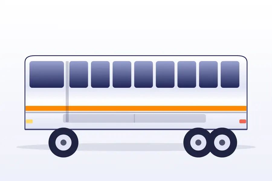 White Volvo coach in Bengaluru